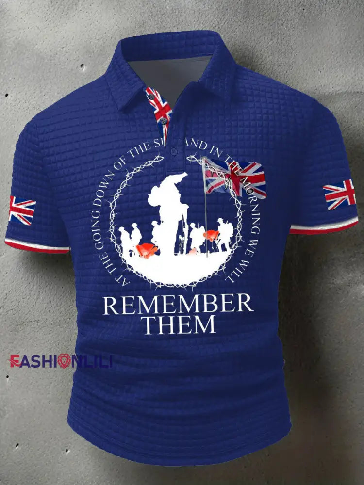 Men’s British Veteran short sleeve shirt Blue / S