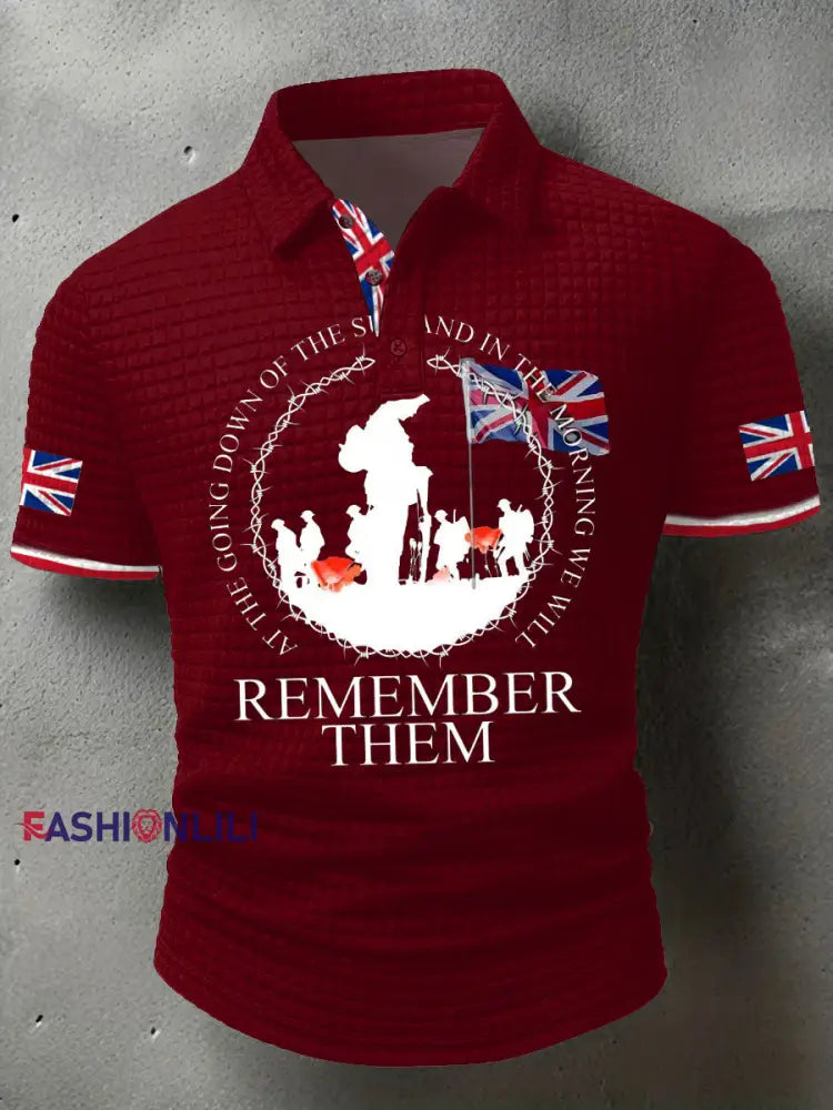 Men’s British Veteran short sleeve shirt Red / S