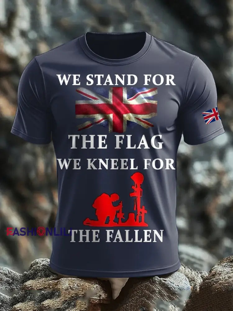 Men’s British Veteran short sleeves t-shirt Navy Blue / S