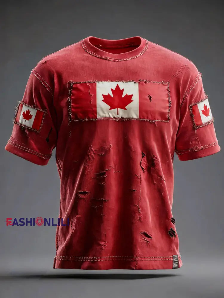 Men’s Canada Print Casual T-shirt Red / S