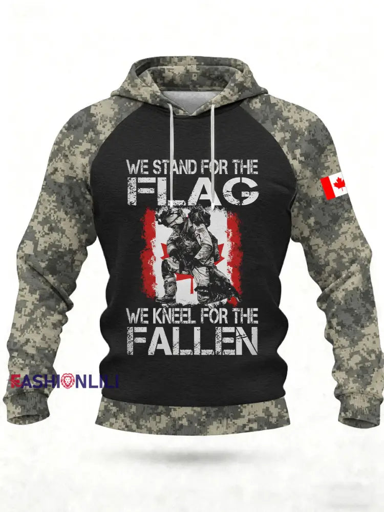 Men’s CANADA Printed Casual Hoodie Black / S