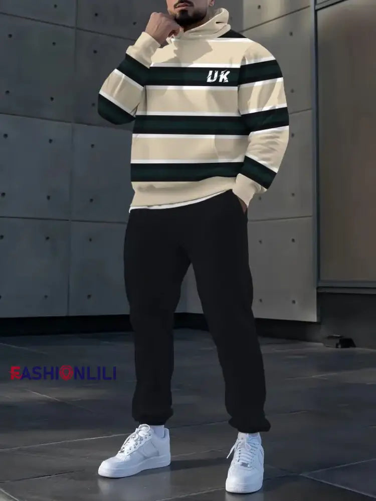 Men’s Casual Hoodie And Pants Set As picture / S