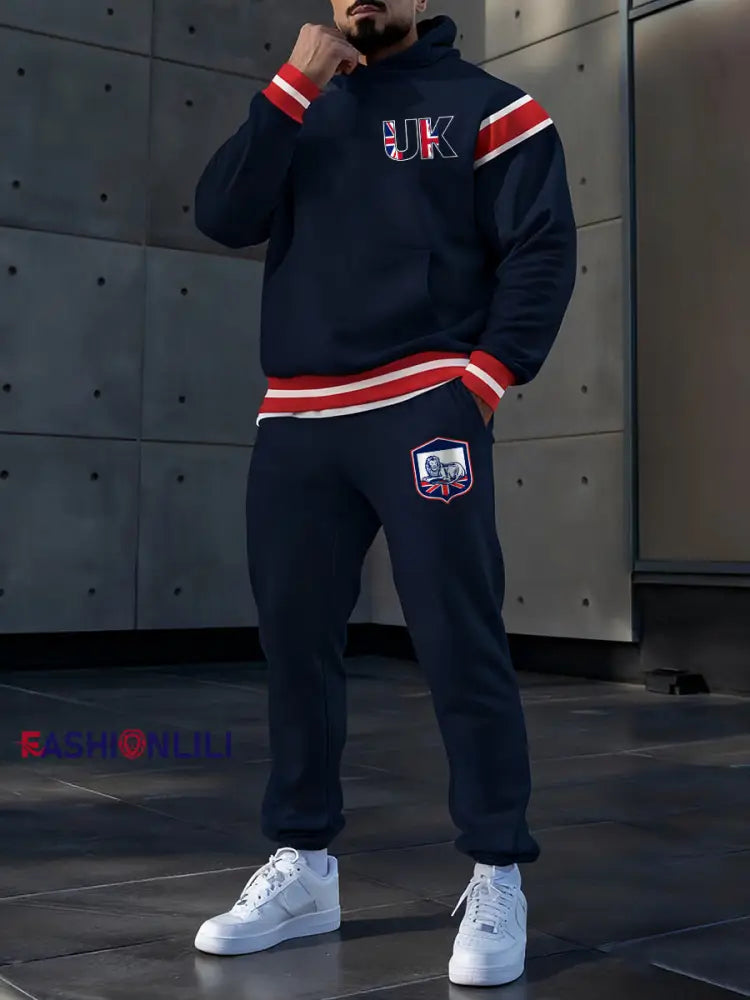 Men’s Casual Hoodie And Pants Set As picture / S