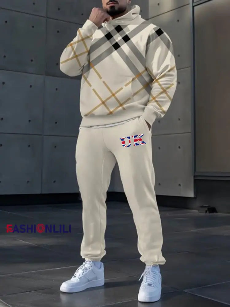 Men’s Casual Hoodie And Pants Set As picture / S