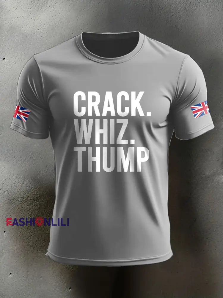 Men’s Crack Whiz Thump Veteran Printed T-shirt Light Gray / S