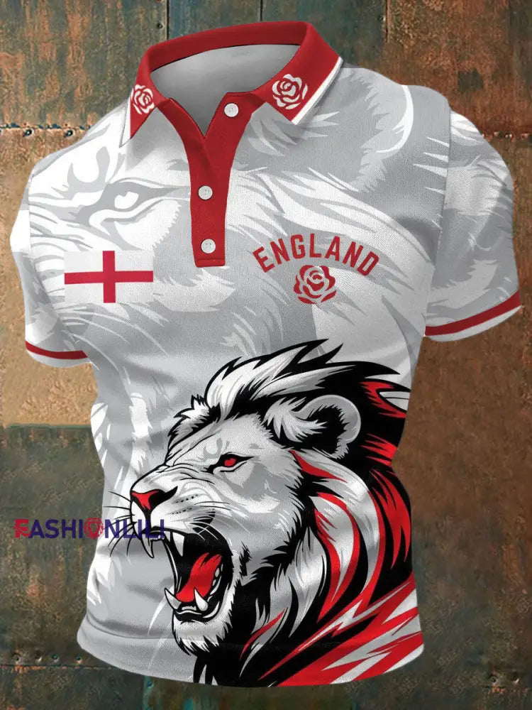Men’s England Rugby Lover Printed Casual Tops White / S