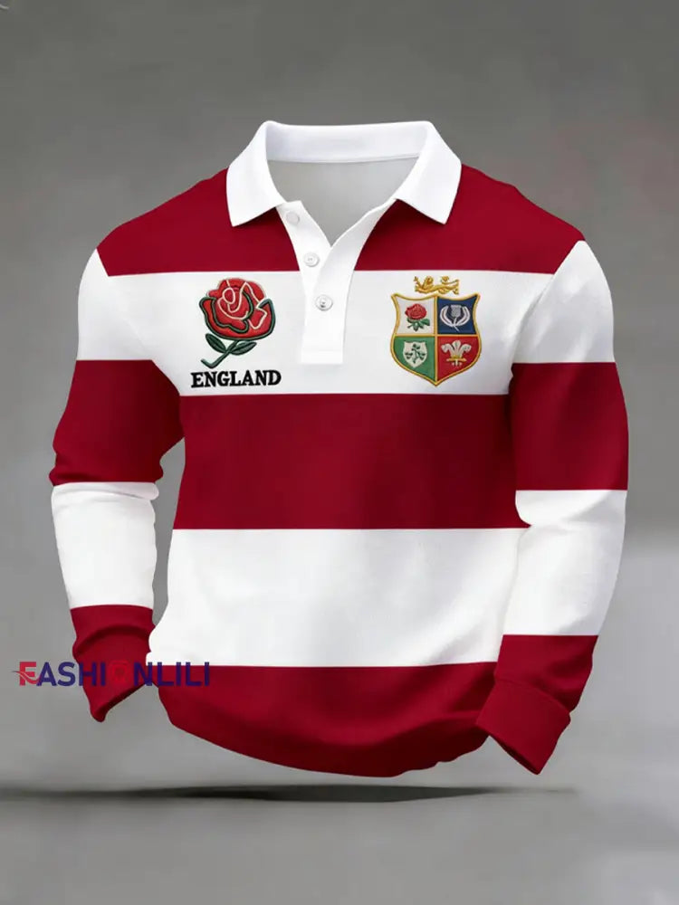 Men’s England Rugby Lover Printed long sleeve shirt As picture / S