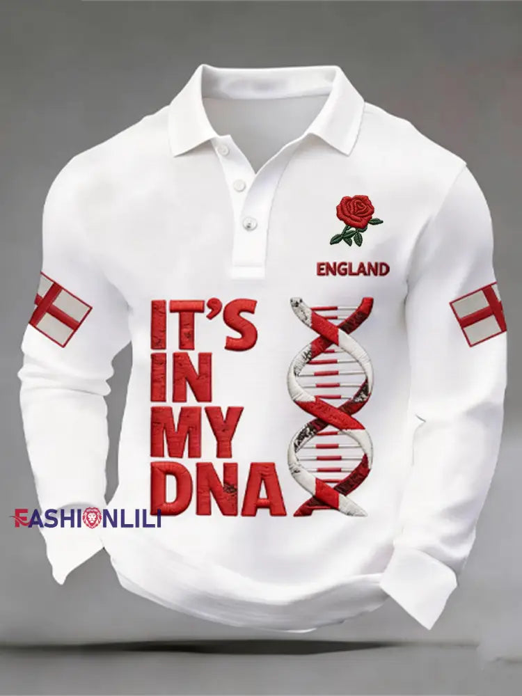 Men’s England Rugby Lover Printed long sleeve shirt White / S