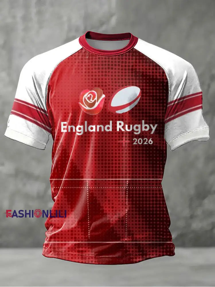 Men’s England Rugby Lover Printed short sleeve t-shirt As picture / S