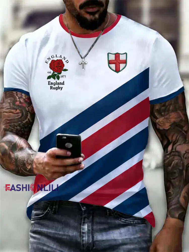 Men’s England Rugby Lover Printed short sleeves t-shirt As picture / S