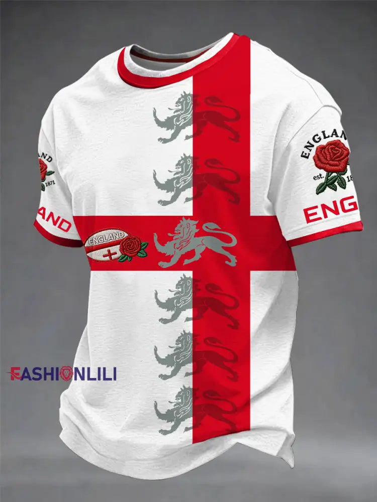 Men’s England Rugby Lover Printed short sleeves t-shirt As picture / S