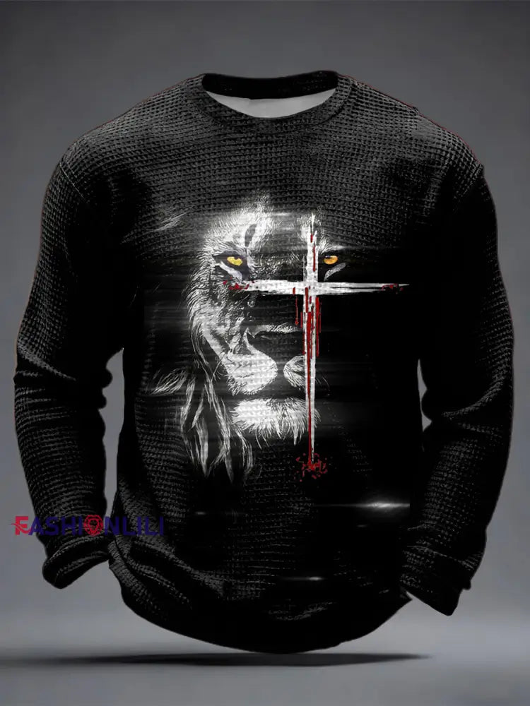 Men’s Faith Waffle Top Black / S