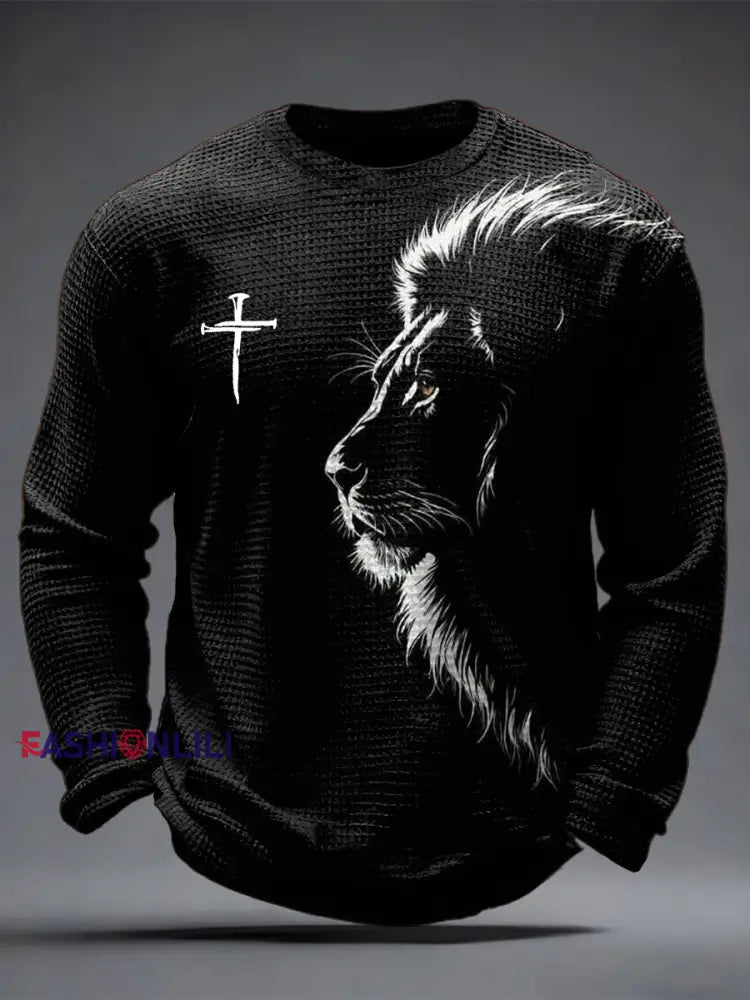 Men’s Faith Waffle Top Black / S