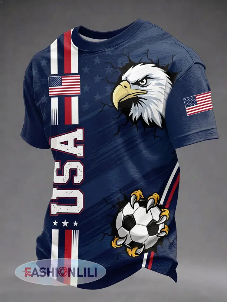 Men’s Gift For Soccer Fans 2026 Soccer Gameday Casual Tee - Deep Blue / S