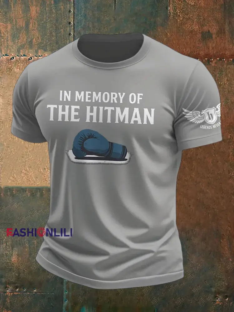 Men’s Hitman Boxing Lover Printed T-shirt Light Gray / S