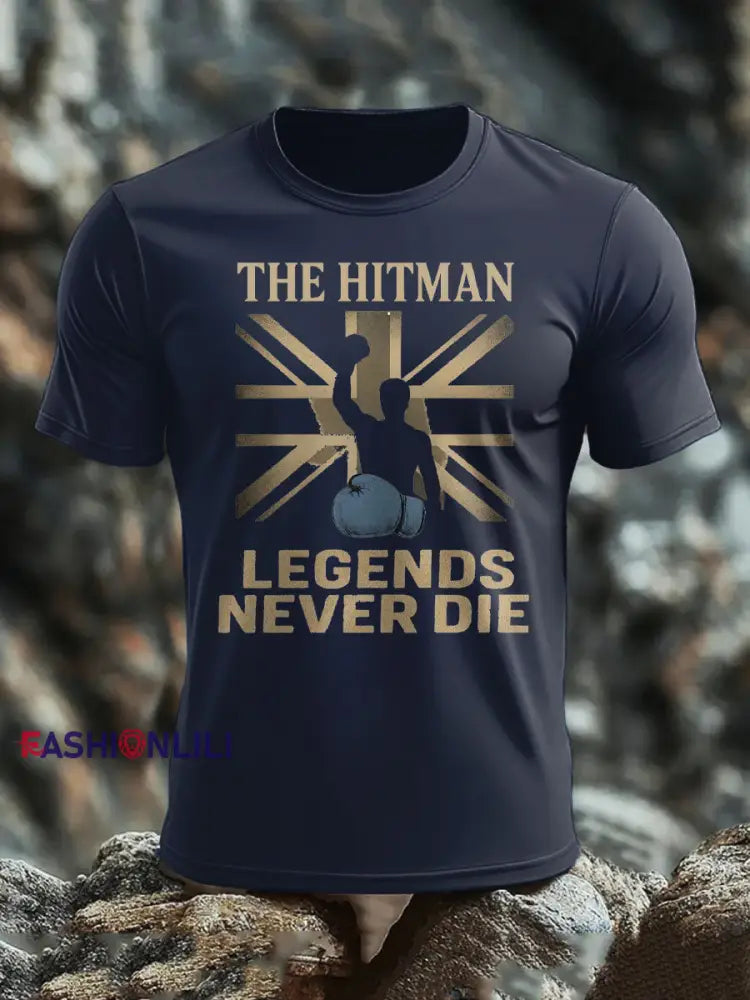 Men’s Hitman Boxing Lover Printed T-shirt Navy Blue / S