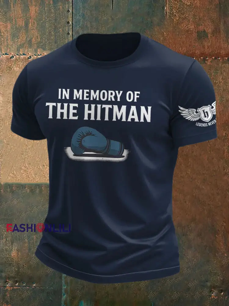 Men’s Hitman Boxing Lover Printed T-shirt Navy Blue / S