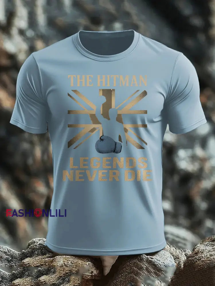 Men’s Hitman Boxing Lover Printed T-shirt Sky Blue / S