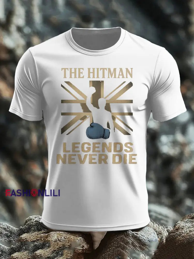 Men’s Hitman Boxing Lover Printed T-shirt White / S