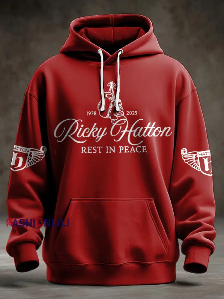 Men’s Hitman Rip Printed Hoodie Red / S