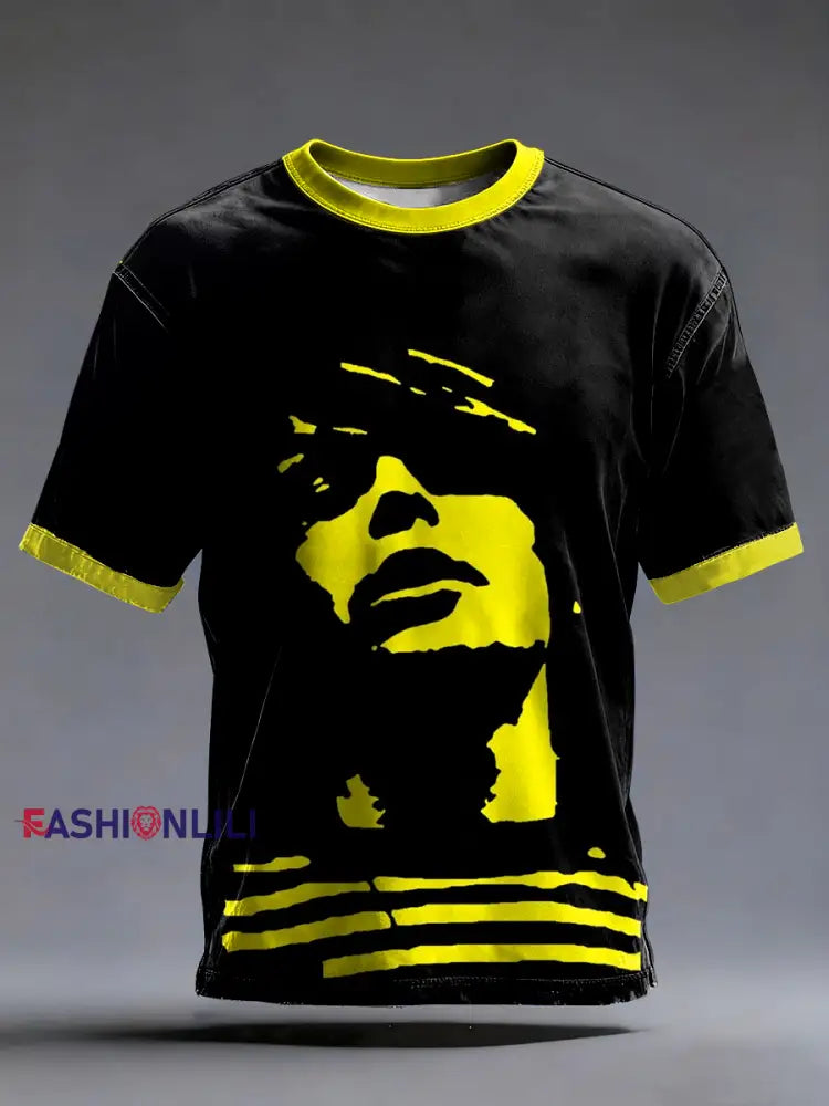 Men’s Lemon Roses Music Lover Printed short sleeves t-shirt As picture / S