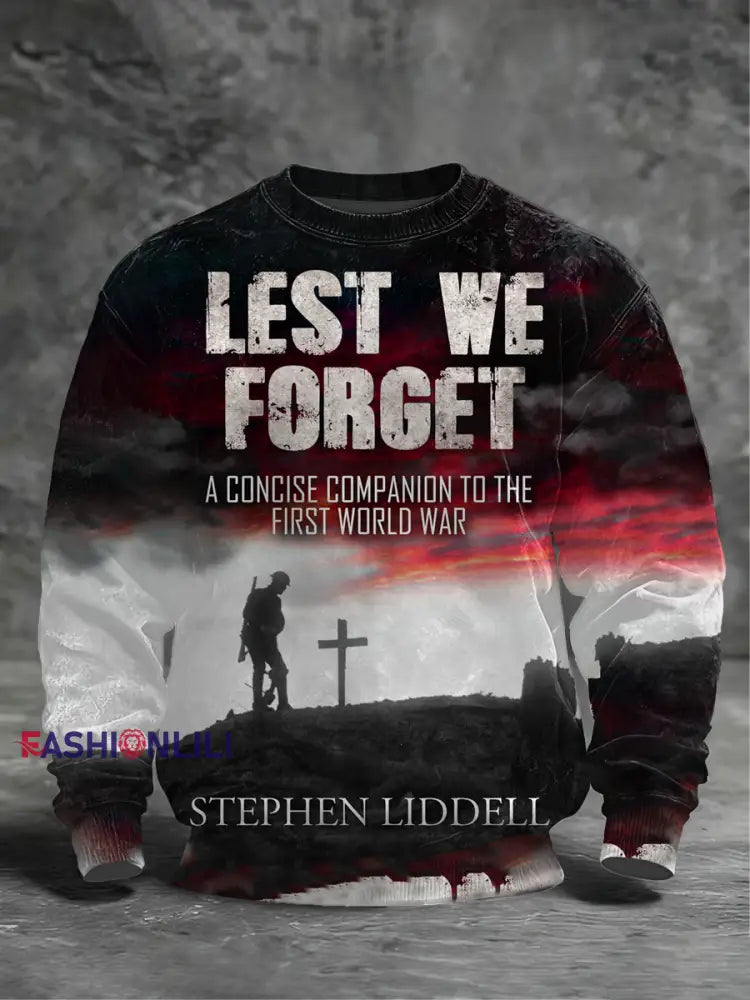Men’s Lest We The Forget Crew Neck Sweatshirt As picture / S