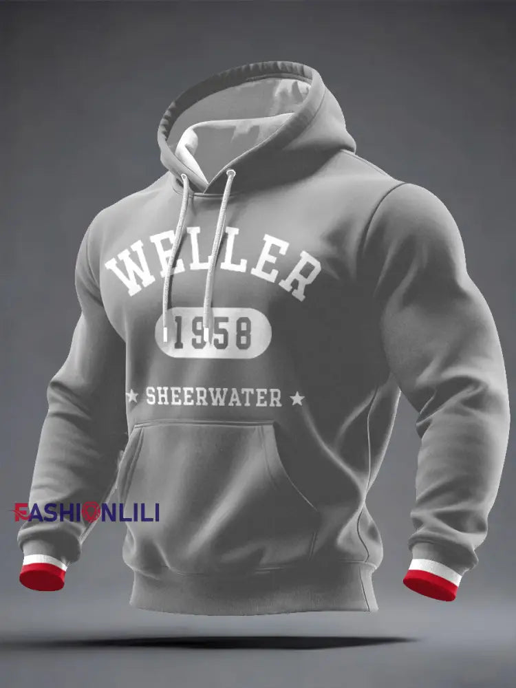 Men’s Modfather UK Music Mods Lover Printed Hoodie Light Gray / S