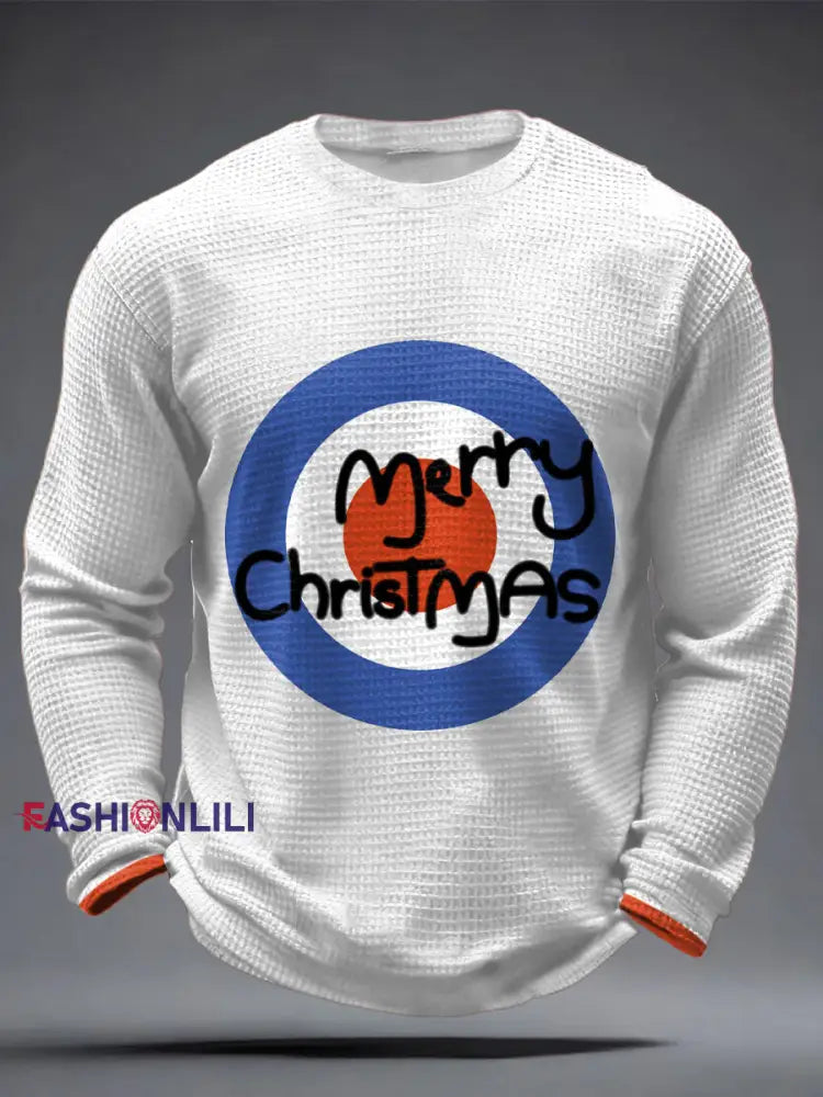 Men’s Modfather UK Music Mods Lover Printed Waffle Tops White / S