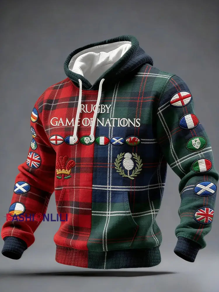 Men’s Nations of Rugby Lover Printed Hoodie A / S