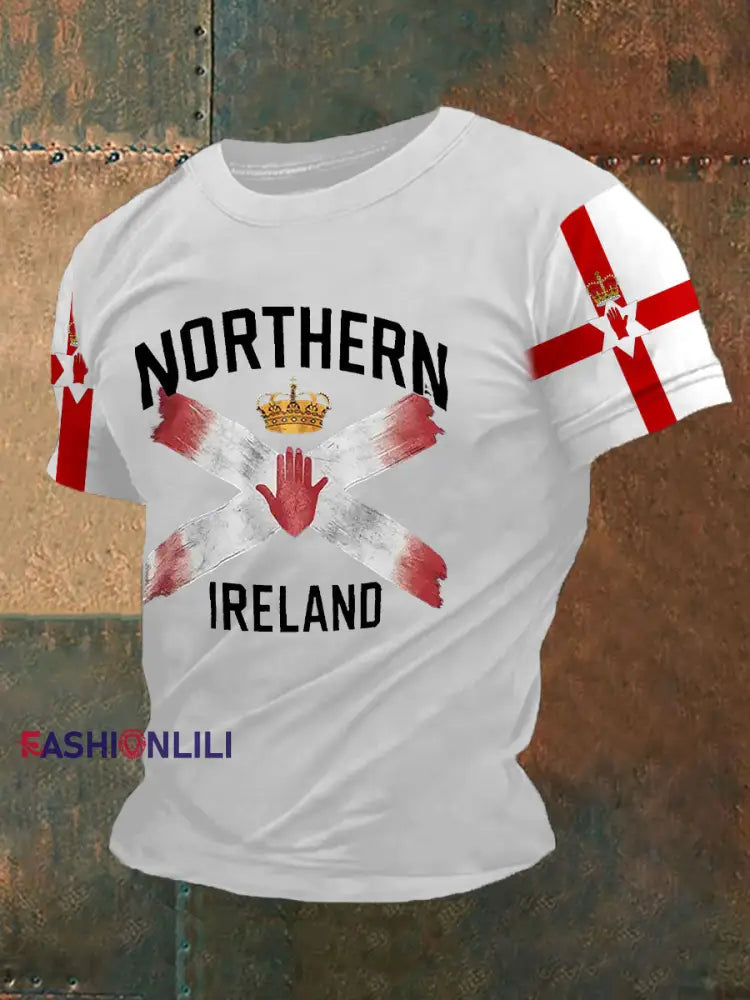 Men’s Northern Ireland Flag Casual T-Shirt White / S