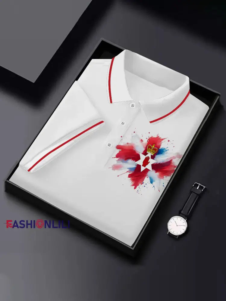 Men’s Northern Ireland Printed Casual Short Sleeve Top White / S