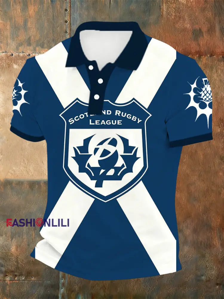 Men’s Polo Shirt With Scottish Rugby-Inspired Print A / S
