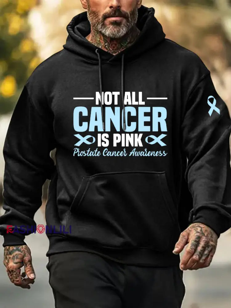 Men’s Prostate Cancer Awareness Print Casual Sweatshirt Black / S