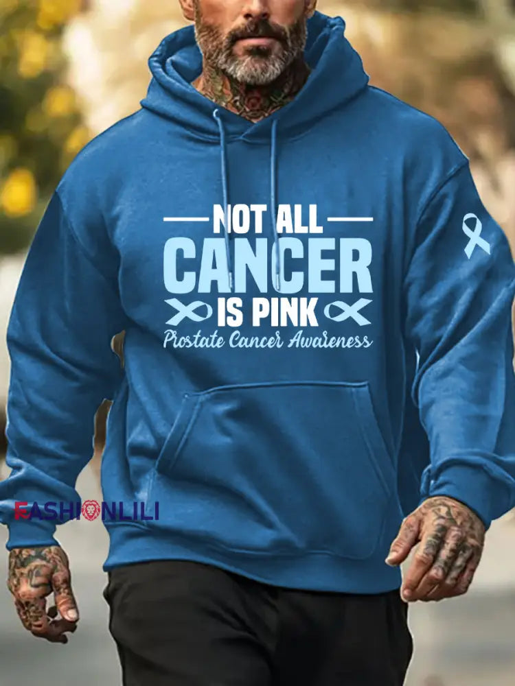 Men’s Prostate Cancer Awareness Print Casual Sweatshirt Blue / S