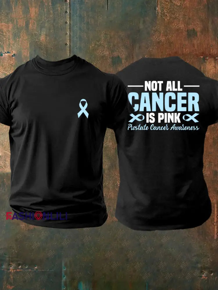 Men’s Prostate Cancer Awareness Print Casual T Shirt Black / S