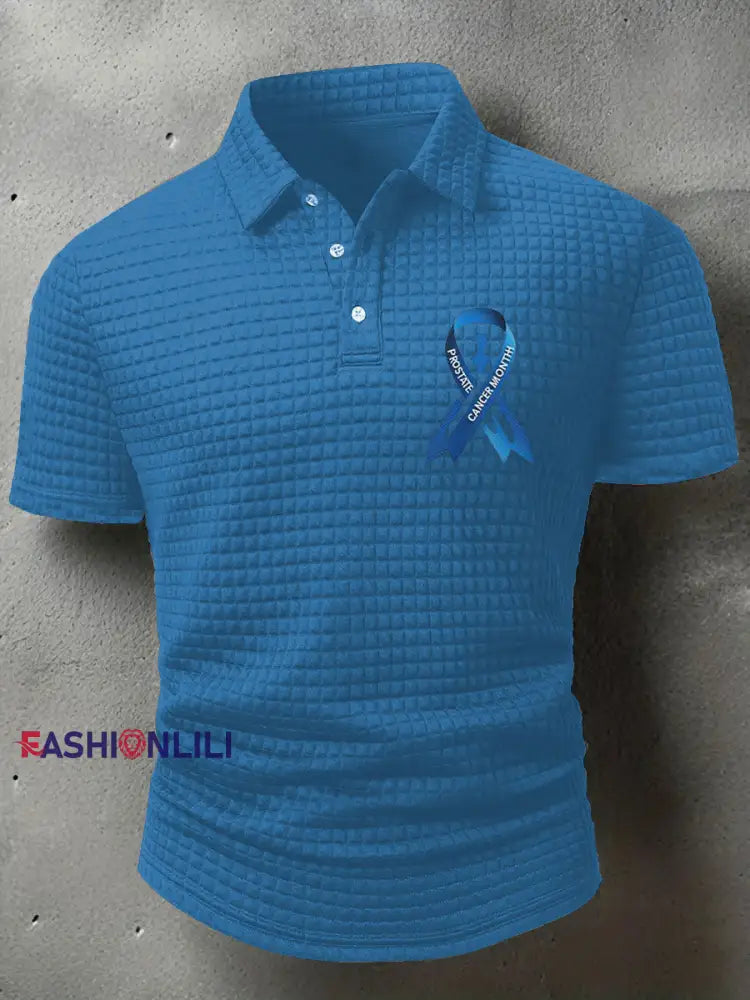 Men’s Prostate Cancer Awareness Print Casual T Shirt Blue / S