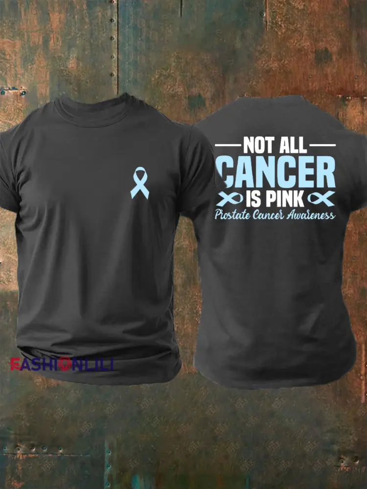 Men’s Prostate Cancer Awareness Print Casual T Shirt Dark Gray / S