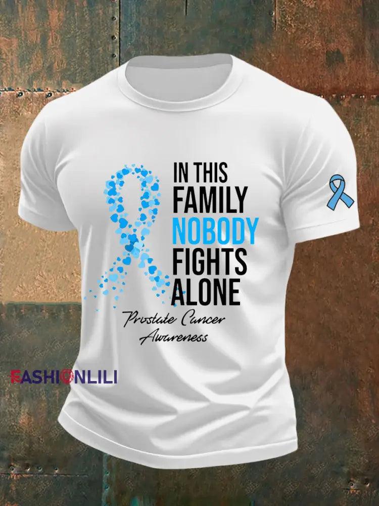 Men’s Prostate Cancer Awareness Print Casual T Shirt White / S