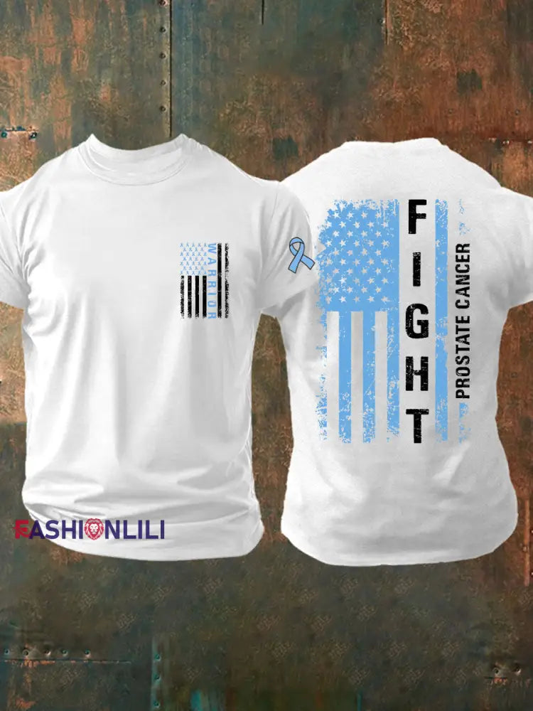 Men’s Prostate Cancer Awareness Print Casual T Shirt White / S