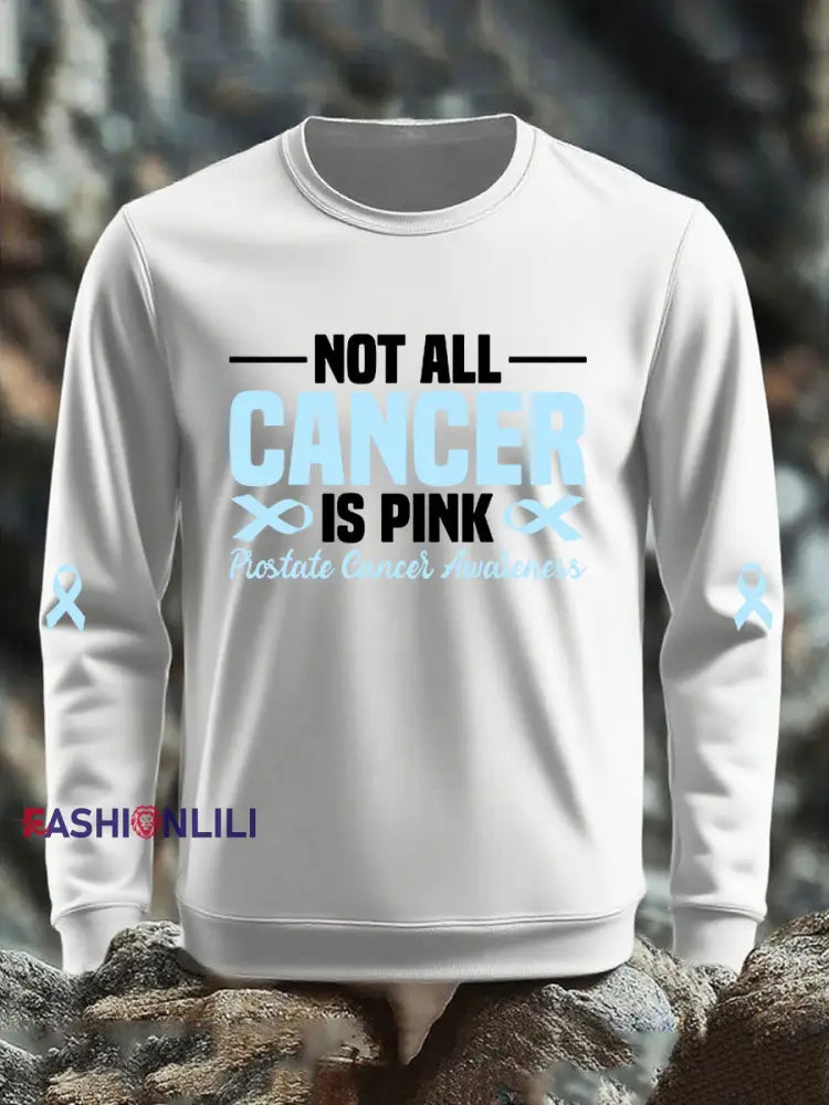 Men’s Prostate Cancer Awareness Print Casual Top White / S