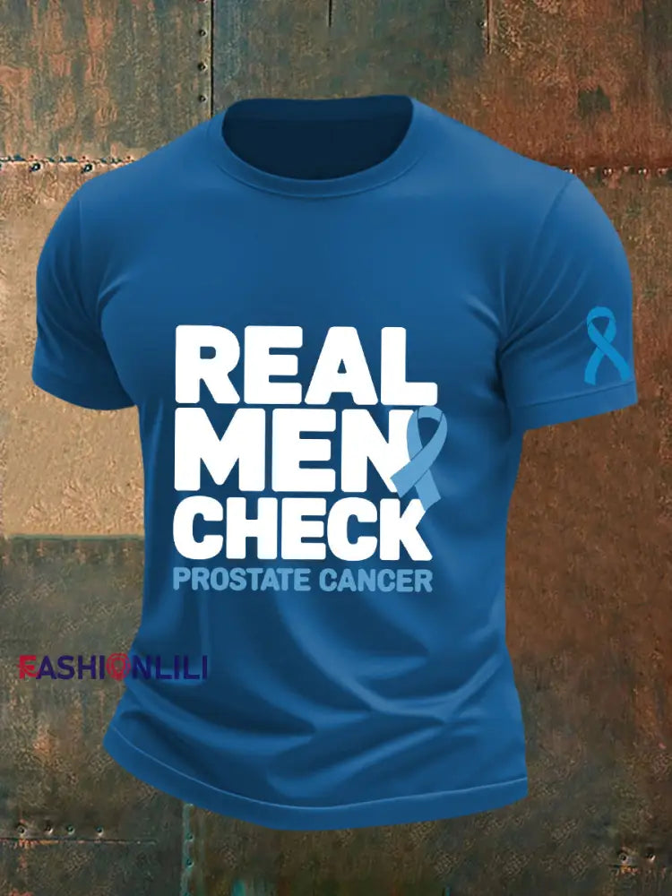 Men’s Prostate Cancer Awareness T Shirt Blue / S