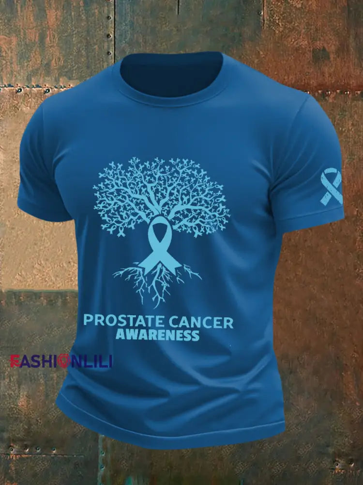 Men’s Prostate Cancer Awareness T Shirt Blue / S