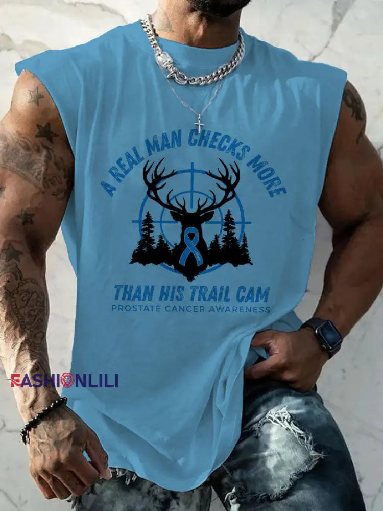 Men’s Prostate Cancer Awareness Vest Light Blue / S
