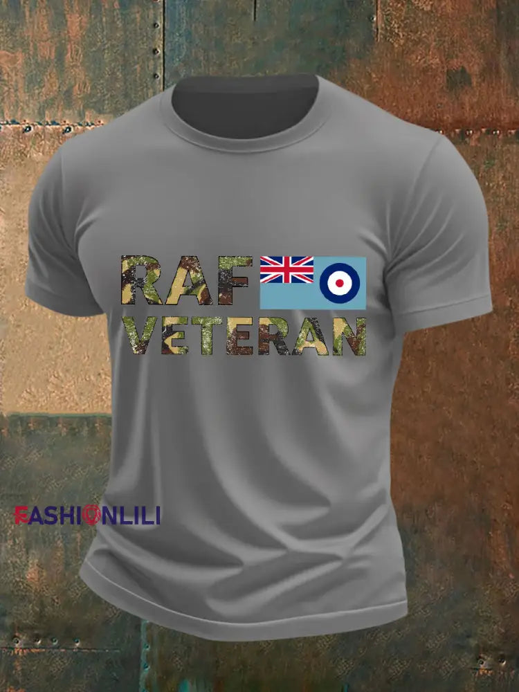 Men’s RAF Veteran Casual Tee Light Gray / S
