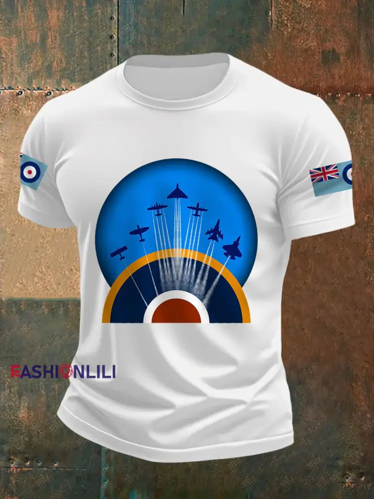 Men’s RAF Wings Of Freedom Print Casual Tee White / S
