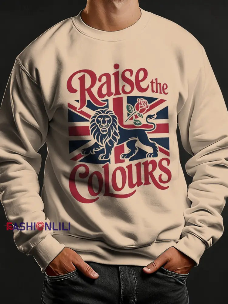 Men’s Raise The Colours Print Crew Neck Sweatshirt As picture / S