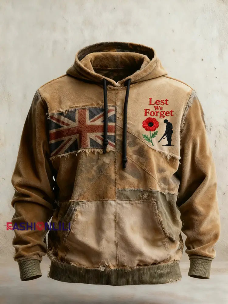 Men’s Remembrance Day ’Forget Me Not’ Poppy Hoodie A / S