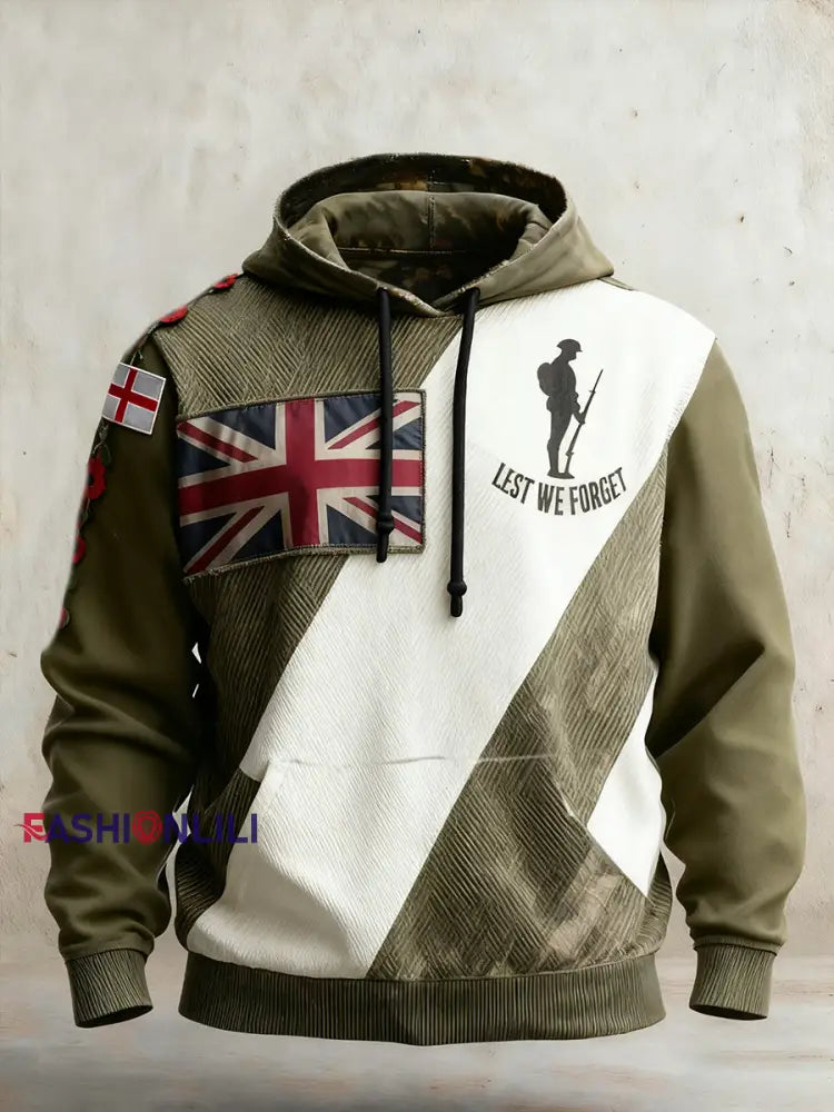 Men’s Remembrance Day ’Forget Me Not’ Poppy Hoodie A / S