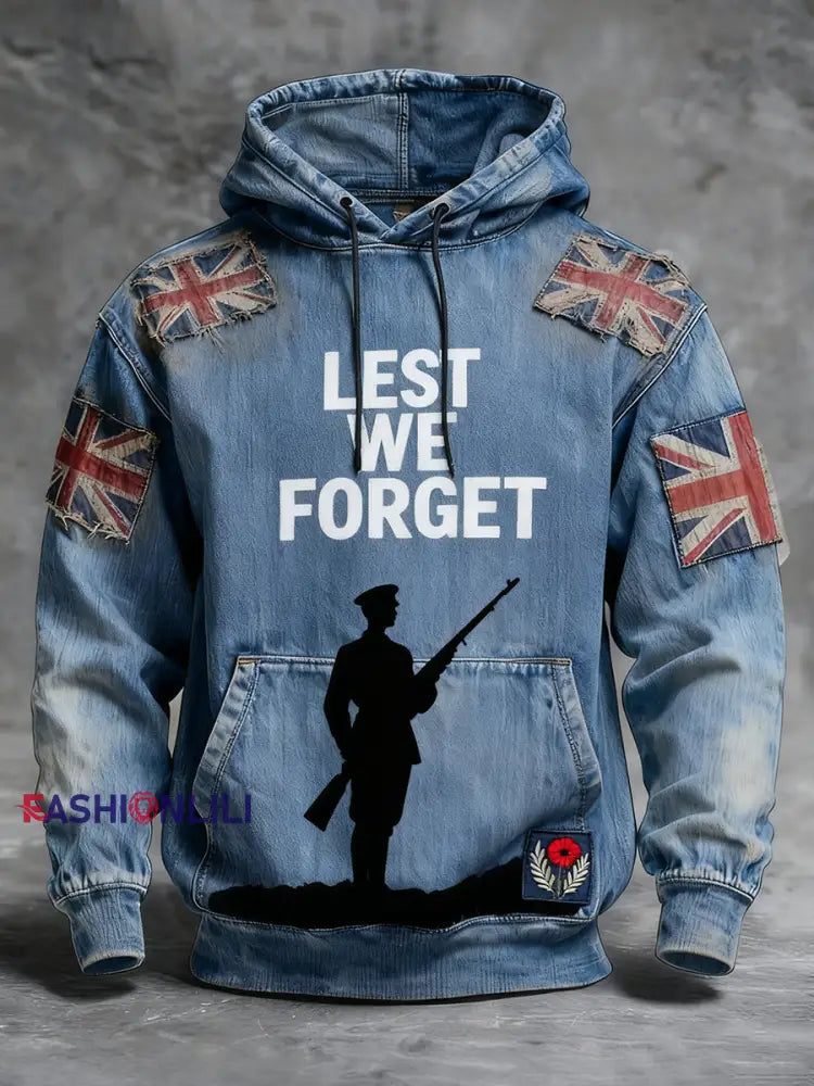 Men’s Remembrance Day ’Forget Me Not’ Poppy Hoodie A / S