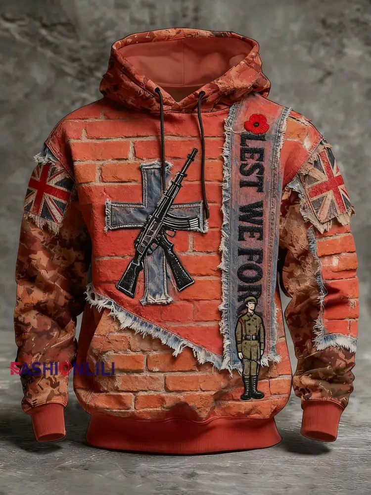 Men’s Remembrance Day ’Forget Me Not’ Poppy Hoodie A / S